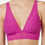 Wacoal  Halo Lace Hot Pink Plunge Soft Cup Bralette Wire no pads Free Bra Size 34 Photo 1