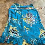 Valerie Stevens silk wrap ruffle floral midi skirt lightweight size 6 Photo 3