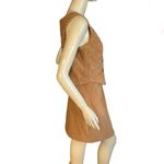 VINTAGE 1990'S GANTOS BROWN EMBROIDERED VEST AND WRAP SKIRT SUIT (6) Tan Photo 3