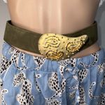 Carlisle Vintage Belt Sage Suede Gold Paisley Sz Small Photo 0