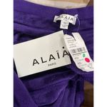 ALAÏA 3d Velvet Top in Ultraviolet 42 New Womens Cropped Knit Blouse Purple Size undefined Photo 9