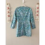 Doncaster  Cotton Long Jacket Spring Summer Blue Green Full Zip Paisley Print Photo 2