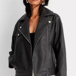 Universal Threads Universal Thread Women's Moto Jacket Faux Leather Faded Black Size X-Large Photo 0
