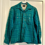 Sears Vintage Blue and Green Plaid Flannel Wool Blend Button Down Shirt Medium Photo 0