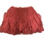 My Michelle My‎ Michelle Burgundy Tulle Party Skirt Size 11 Gemstone Waist Formal Holiday Photo 1