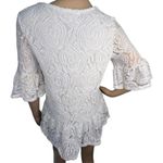 Shannon Ford New York Lace Blouse With Floral Design and Flowy Hems White Size M Photo 2