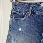 We The Free Denim Distressed A-Line Mini Skirt Button Fly 100% Cotton Size 31 Photo 3