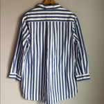 Sézane NEW  Maxine Oversized Shirt Dress, Ecru Blue Stripes 4 Photo 2