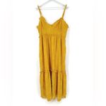 Lulus  Charm and Charisma Burnout Floral Midi Dress in Mustard Yellow XL‎ Photo 5
