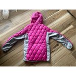 Gerry Puffer Jacket Hooded Down 650 Fill Girls Large 14 / 16 Pink Grey Full Zip Photo 8
