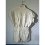 Vintage Havana romper women size M cream faux leather shorts collar short sleeve Size M Photo 4