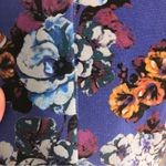 ZARA  women purple floral stirrup pants size small FLAWS stretch flowers Photo 11