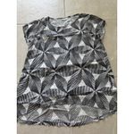 Masai Top Womens Medium Black White Abstract Tunic Artsy Abstract Boho Black Photo 2