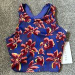 Athleta NWT  Blue & Red Floral Conscious Crop Printed Small Photo 0