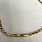 Vintage‎ Gold Plated Snake Chain Necklace 30” Flat Herringbone Long Layering Photo 6