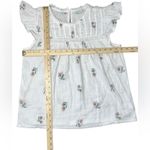 Lucky Brand White Floral Mix Ruffle Cap Sleeve Top Small Boho Dainty Feminine Photo 3