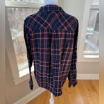 Confess Navy Blue Red Plaid Cotton Flannel Button Down Shirt Size XL Juniors Photo 2