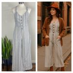 Knot Sisters Linen Striped Jumpsuit M NWT | Anthropologie-Style Boho Chic Photo 2