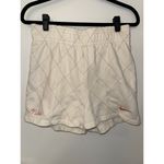 Nike Sportswear Fleece Lined Quilted Diamond Cream Sweat Shorts Women's Large Photo 1