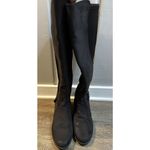 Laura Ashley Amherst Knee Riding Boots Black Faux Suede Side Zip Buckle Size 8M Photo 4