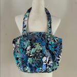 Vera Bradley  Blue/Green/Black Quilted Large Floral Print Purse Photo 3
