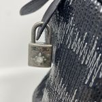 Miss Me  Y2K Black Silver Handbag Shiny Bowler Saddle Lock Key Charms GUC 2000s Photo 3