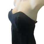 Juicy Couture Y2K  Denim Strapless Mini Dress Smocked Back Stretch M Bachelorette Photo 3