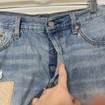Levi's 501 Light Wash Patch Distressed Boho Denim Cutoff Shorts Size 30 Photo 2