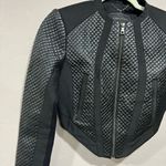 BCBGMAXAZRIA Hansen Faux Leather Silk Quilted Moto Jacket Photo 1