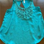 Xhilaration Blue Embellished Sleeveless Tank Top Photo 0