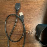 Black pleather side sling bag with USB connector Photo 3