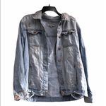 Refuge  size 1X blue jean denim distressed jacket Photo 2