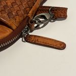 Vilenca Holland Leather Cognac Phone‎ Woven Studded Crossbody Pouch Handbag Brown Photo 6
