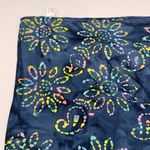 Batik Bandana Scarf Floral Paisley Blue Colorful Hippie Boho Unisex Cotton Artsy Photo 3