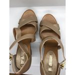 Banana Republic Womens size 10 champagne metallic open toe Wedge Photo 7