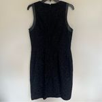 Cynthia Steffe Women’s  V-Neck Lace With Leather Trim Black Dress Size 12 Photo 14