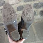 Isola Lavoy Gray Suede Ankle Boots Woman's Size 9.5 Moto Stacked Heeled Buckle Photo 4