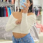 ZARA White Cropped Long Sleeve Photo 0