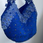Blue Floral Embellished Women's Bag Photo 4