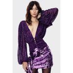 For Love & Lemons La Villette Cropped Blouse Purple XS New Photo 7