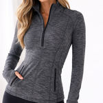 Lululemon Define Jacket Gray Striped Half Zip Size 6 Photo 0