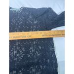 Maurice's Maurice Black Lace Sheer Women Tunic Top 3/4 Sleeve  Layering Boho Chic M Photo 3