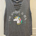 Modern Lux  gray unicorn tank top size xsmall Photo 0