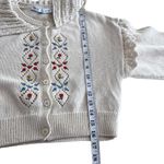 ZARA Cream Floral Embroidered Eyelet Collar Frill Sleeve Cardigan Sweater Size S Photo 8