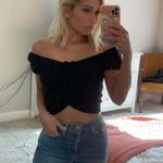 Nordstrom Ruched black short sleeve top from Photo 2