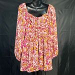 Crystal Doll  Floral Mini Dress in Pink and Yellow M Photo 6