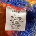 Saylor  Lisabette Multicolor Rainbow Striped Wool Knit V-neck Cardigan Sweater M Photo 4