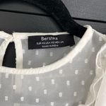 Bershka  White Sheer Ruffle Women’s Blouse Shirt Sz XS Cottage Core EUC Photo 1