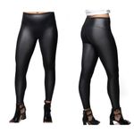 Jane and Bleecker Women’s Black Faux Leather Legging High Waistband Medium Photo 1