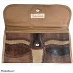 Carlos Falchi Vintage Snakeskin & Lizard Envelope Clutch Brown Photo 1